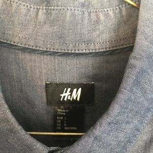 H&M dress shirt Collar shirt blue large L